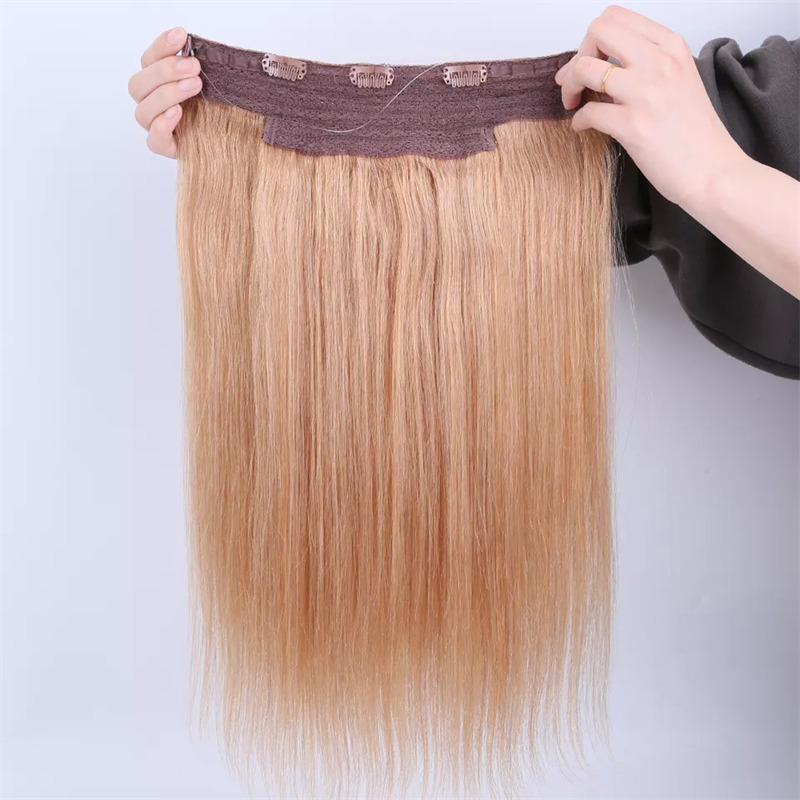 Halo Hair Extension Dark Blonde Color 12A Grade Fish Line Remy Hair Extensions